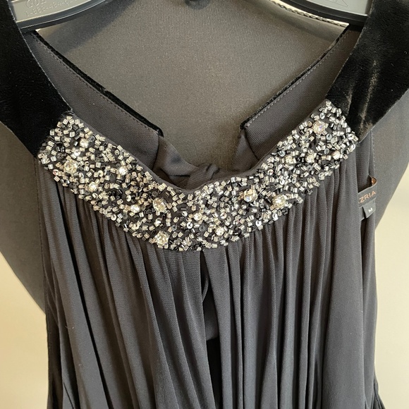 BCBGMaxazria Black Cocktail Dress - Bejeweled & Velvet Halter Neckline - Medium - Picture 13 of 13
